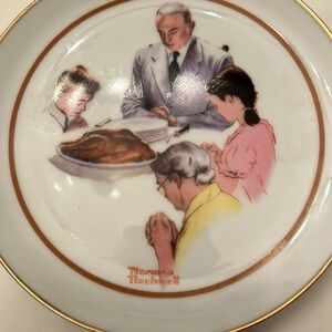 Norman Rockwell Decorative Thanksgiving Plate